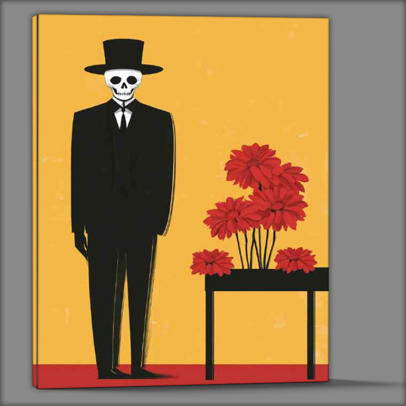 Buy Canvas : (Man in a black suit and top hat with a skull like)