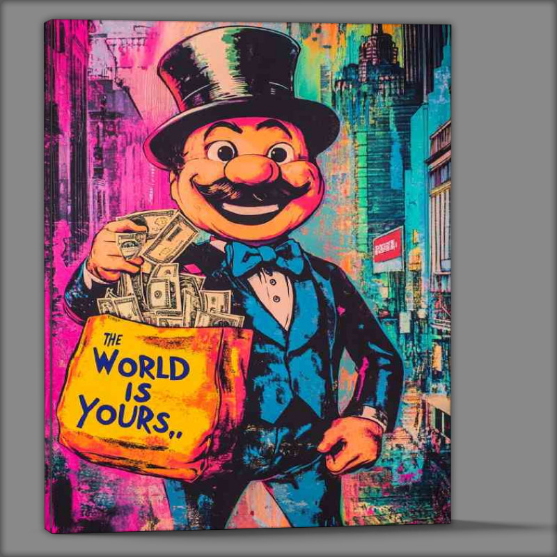 Buy Canvas : (Pop art representation of the Monopoly man)