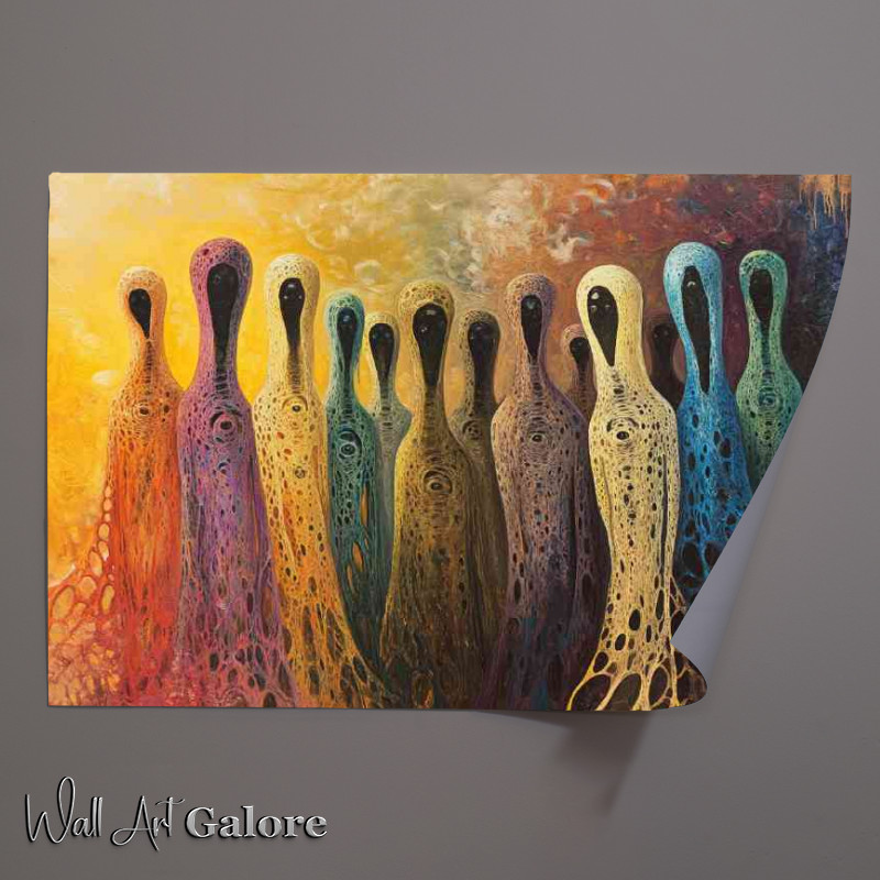 Buy Unframed Poster : (A surreal painting of several elongated stylized figu b36119e8-d703-43e6-8527-ff74d3223f9c)