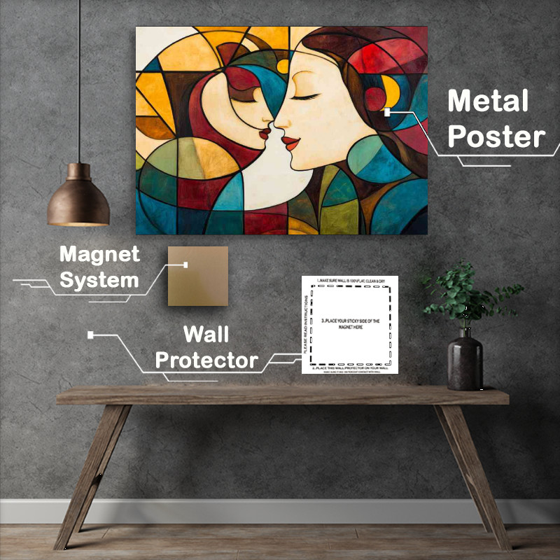 Buy Metal Poster : (Representation of the theme Luminous Embrace)