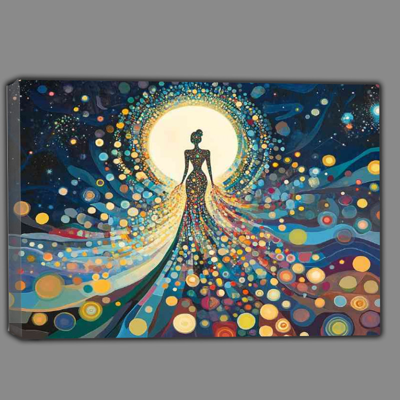 Buy Canvas : (Standing woman made of many colorful circles)
