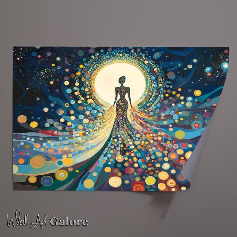 Buy Unframed Poster : (Standing woman made of many colorful circles)
