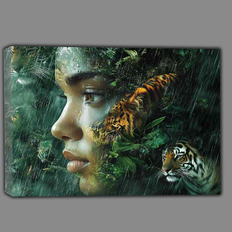 Buy Canvas : (Womans face is adorned with tigers)