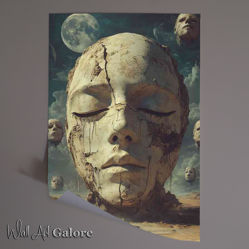 Buy Unframed Poster : (A surreal digital artwork portraying an oversized face)