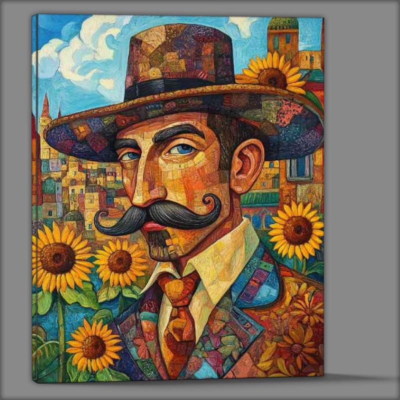 Buy Canvas : (Cubist painting of a handsome man)