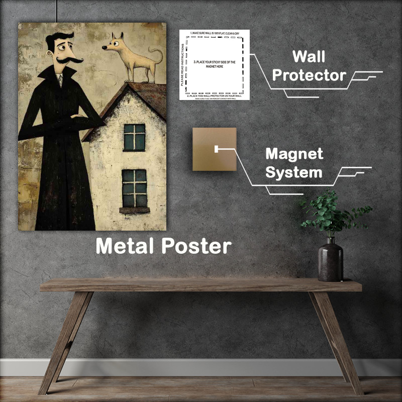 Buy Metal Poster : (Dog on the roof)