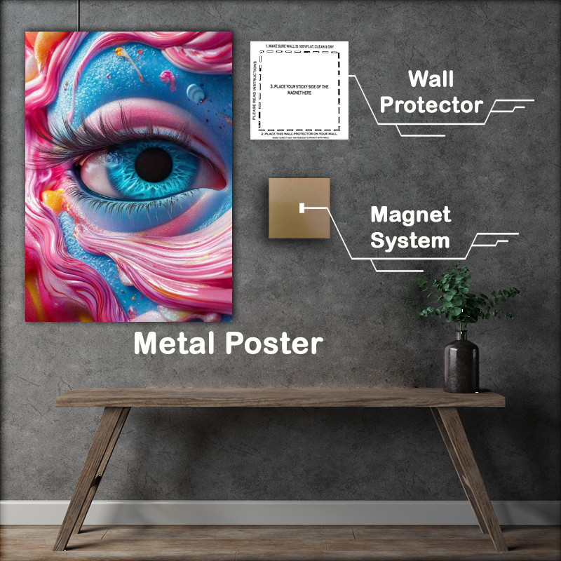 Buy Metal Poster : (Eye with candy and swirls)