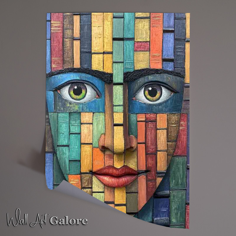 Buy Unframed Poster : (Face made of books and ladders with the eyes open)