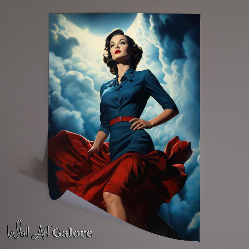 Buy Unframed Poster : (Retro girl in a red dress)