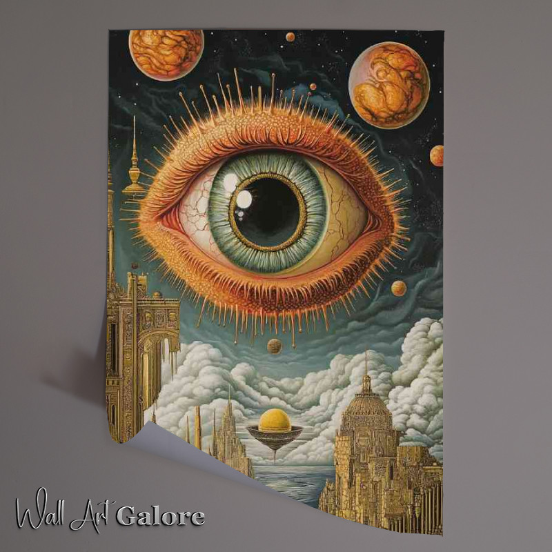Buy Unframed Poster : (Surreal hyperbolic alien world of art deco a giant eye)
