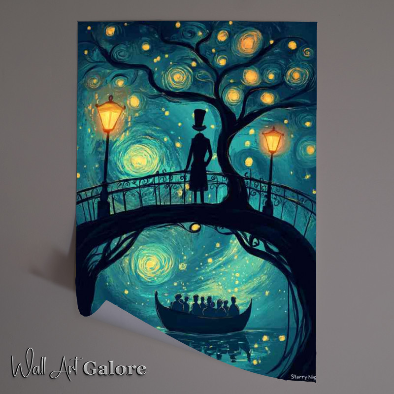 Buy Unframed Poster : (Surreal illustration in the style of man on a bridge)