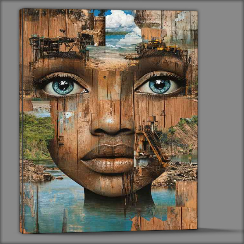 Buy Canvas : (Surrealistic art of an African womans face)