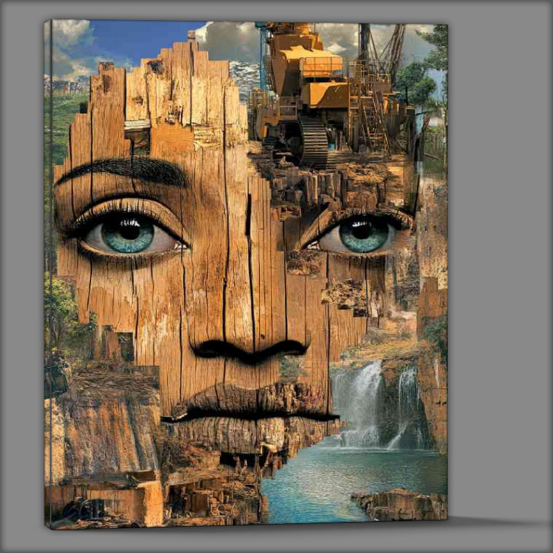 Buy Canvas : (Surrealistic art print of an African womans face)