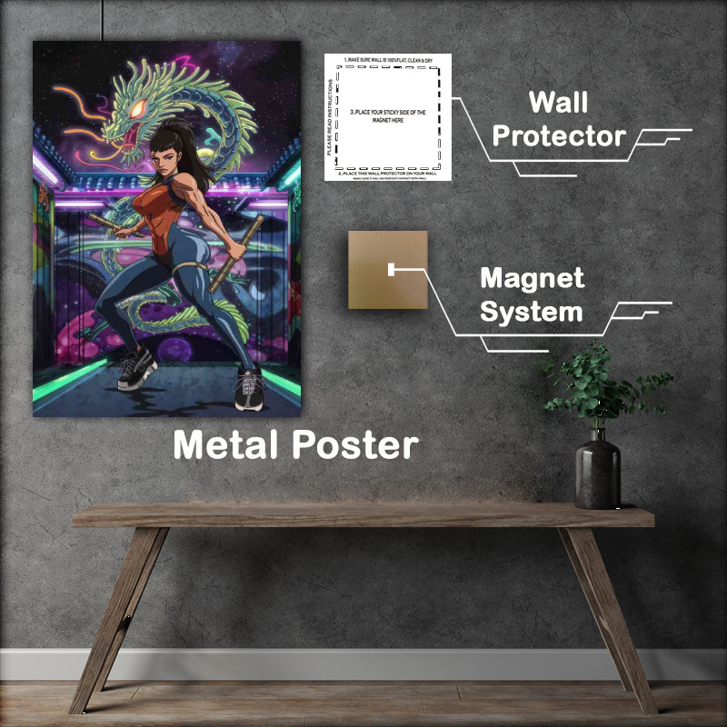 Buy Metal Poster : (Dynamic Anime Girls Ready for Action)