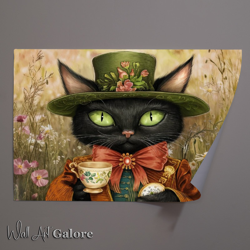 Buy Unframed Poster : (Black cat with striking green eyes)