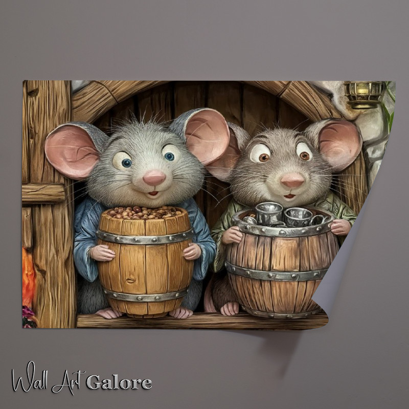 Buy Unframed Poster : (Two anthropomorphic mice peeking out)