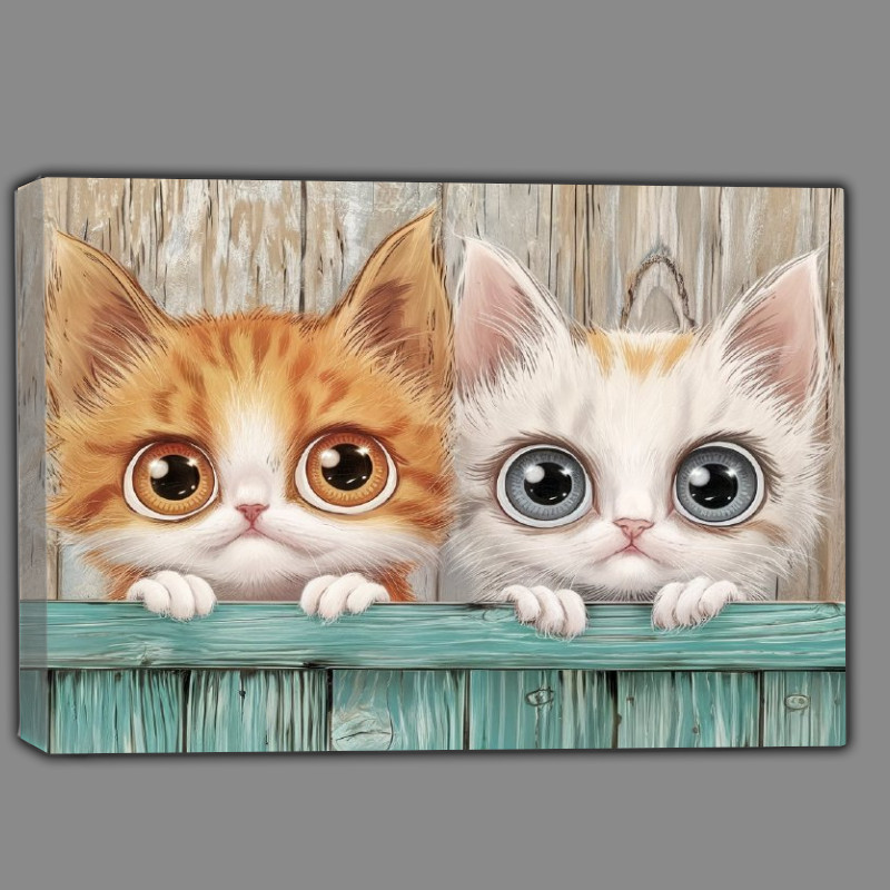 Buy Canvas : (Two kittens with large expressive eyes)