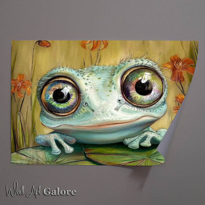 Buy Unframed Poster : (Whimsical a frog with large mesmerized)