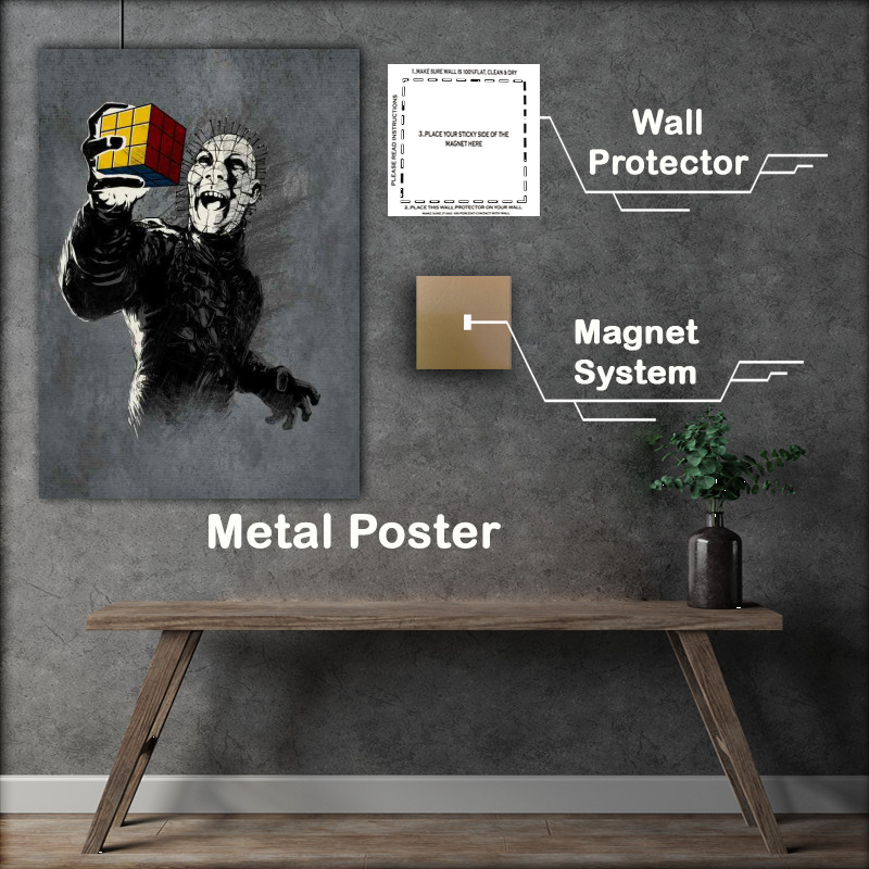 Buy Metal Poster : (Cube Solved Grey)
