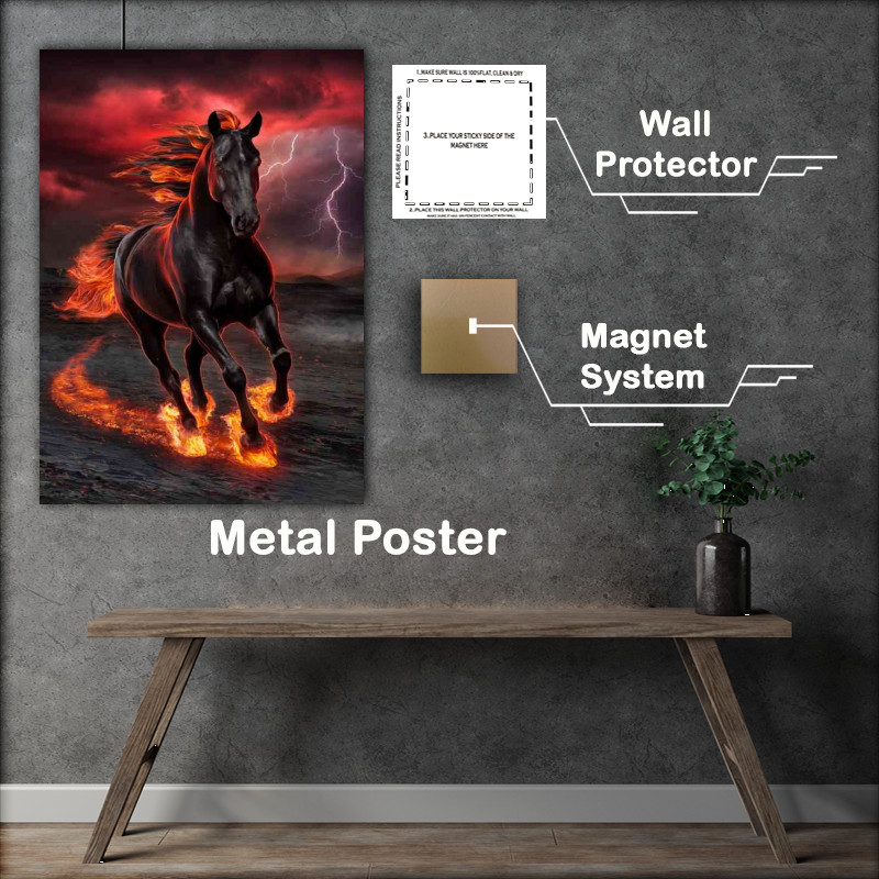 Buy Metal Poster : (Dark fantasy race horse)