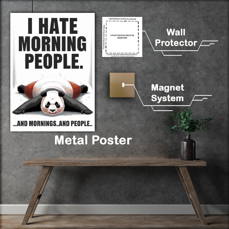 Buy Metal Poster : (Panda hates morning)