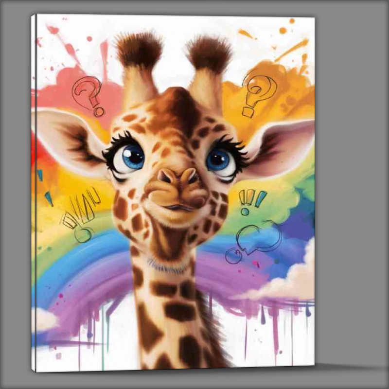 Buy Canvas : (The catoon baby girraffe with rainbow colours)