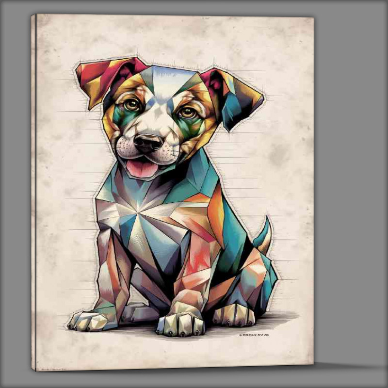 Buy Canvas : (The geometric little puppy dog)