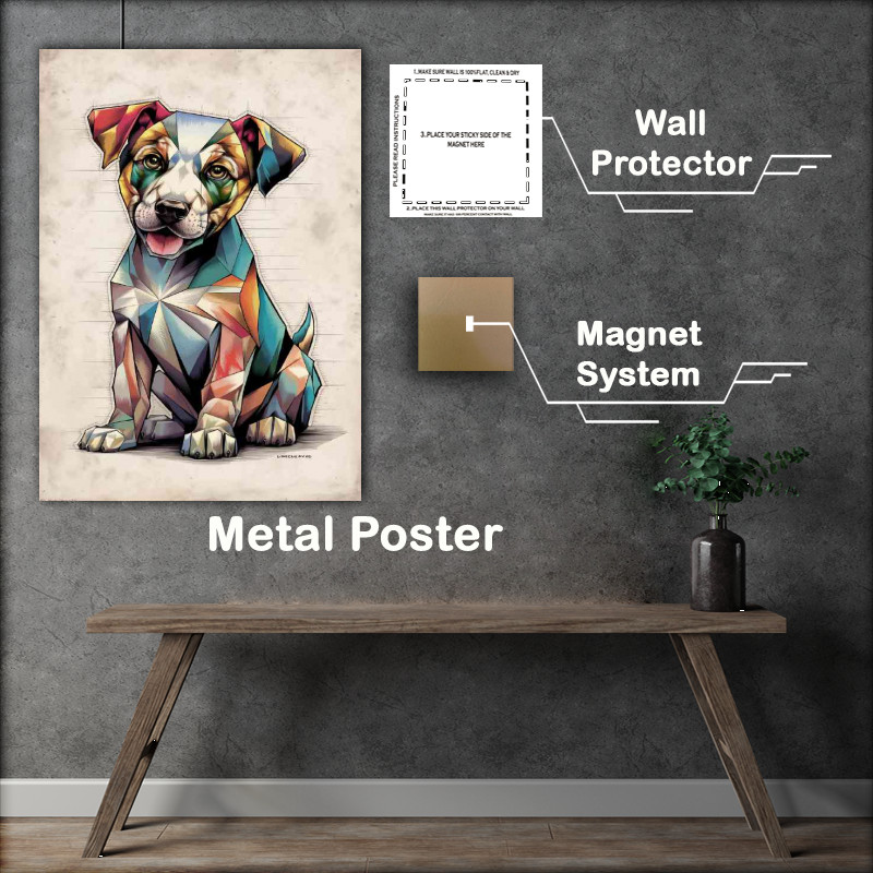 Buy Metal Poster : (The geometric little puppy dog)
