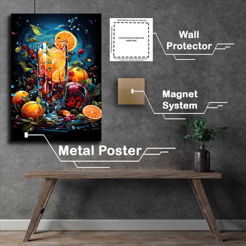 Buy Metal Poster : (Golden Honeydew Fizz with fruit)