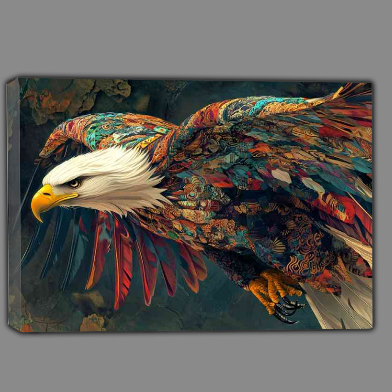 Buy Canvas : (Eagle soaring high in the sky its wings spread)