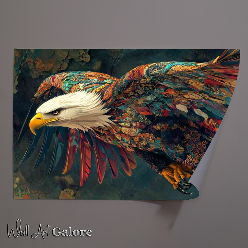 Buy Unframed Poster : (Eagle soaring high in the sky its wings spread)