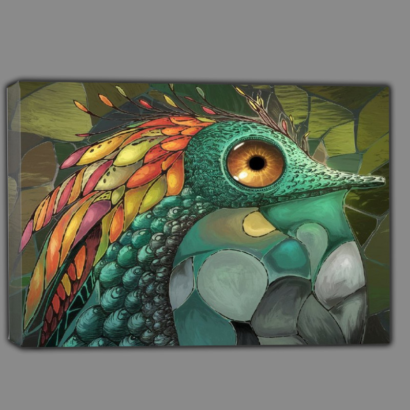 Buy Canvas : (Vibrant and intricately designed bird like creature)