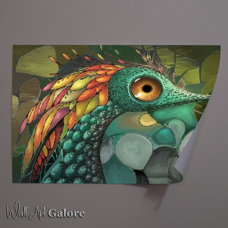 Buy Unframed Poster : (Vibrant and intricately designed bird like creature)