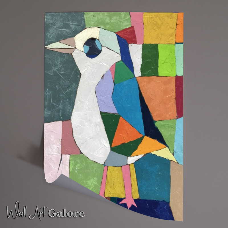Buy Unframed Poster : (An abstract artwork of a seagul bird in mozaic)