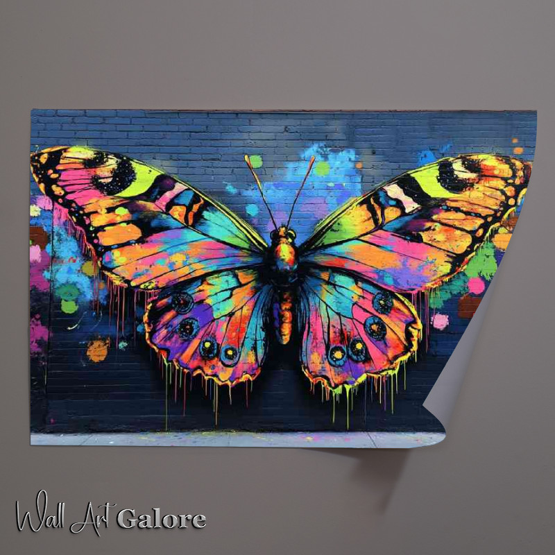 Buy Unframed Poster : (Beautiful colorful butterfly made of vibrant colors)