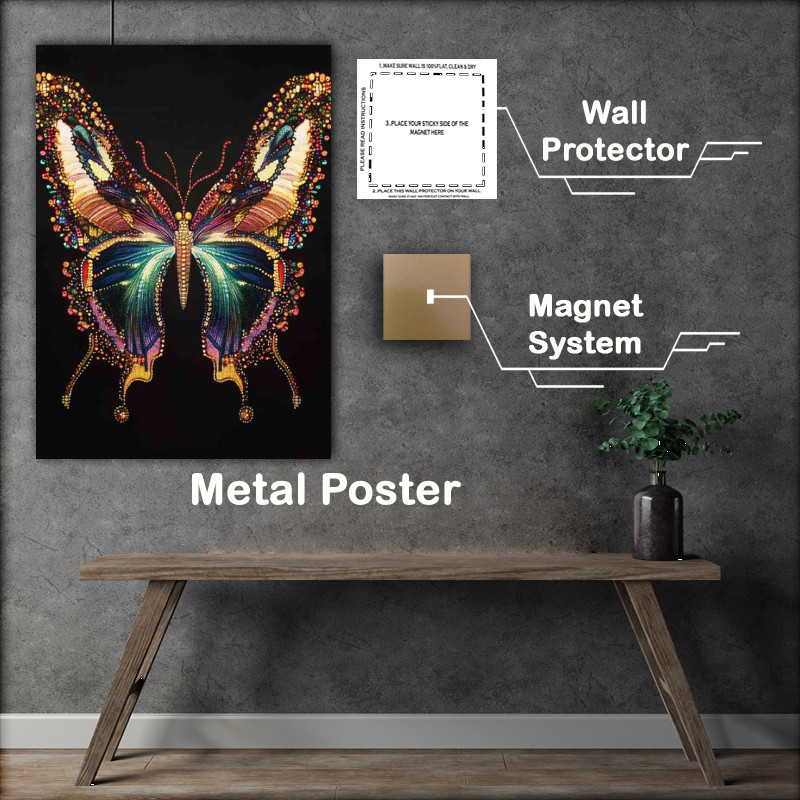 Buy Metal Poster : (Butterfly made from beads)