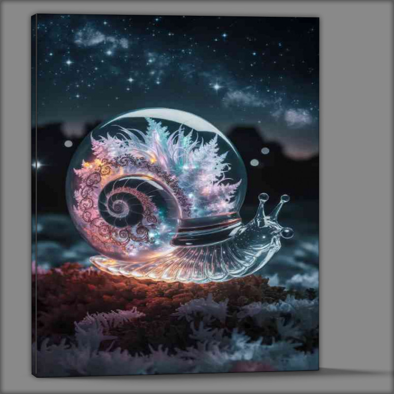 Buy Canvas : (Magical transparent snail at night)