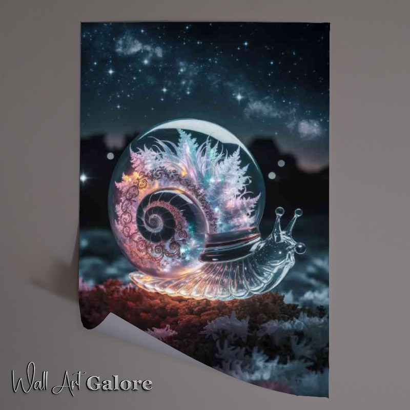 Buy Unframed Poster : (Magical transparent snail at night)