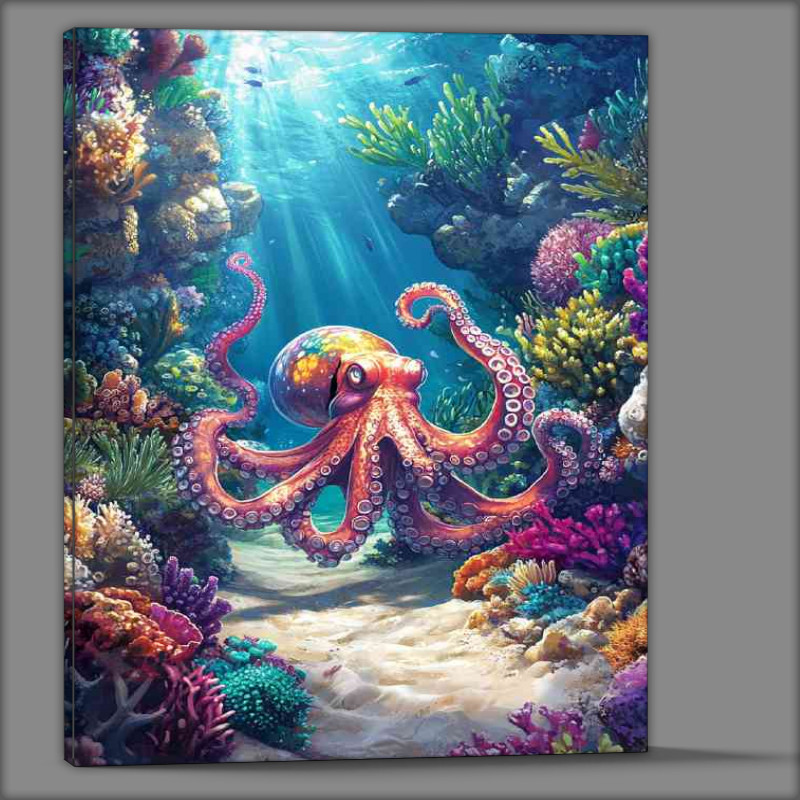Buy Canvas : (Colorful octopus in the ocean)
