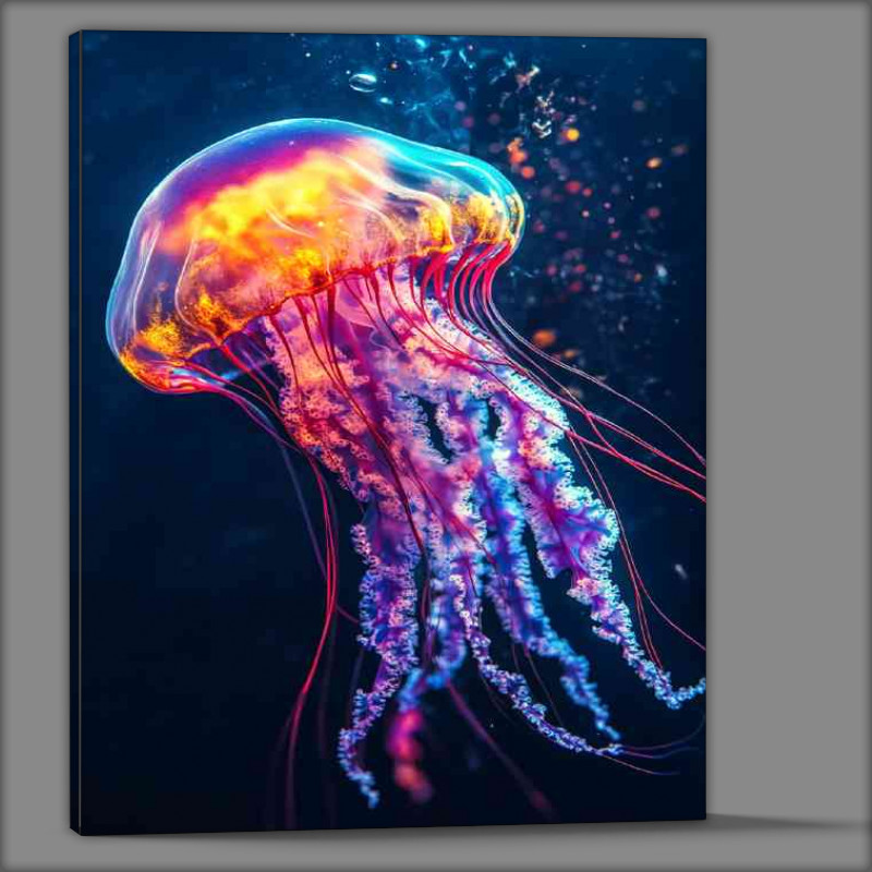Buy Canvas : (Jellyfish colorful vibrant oil painting)