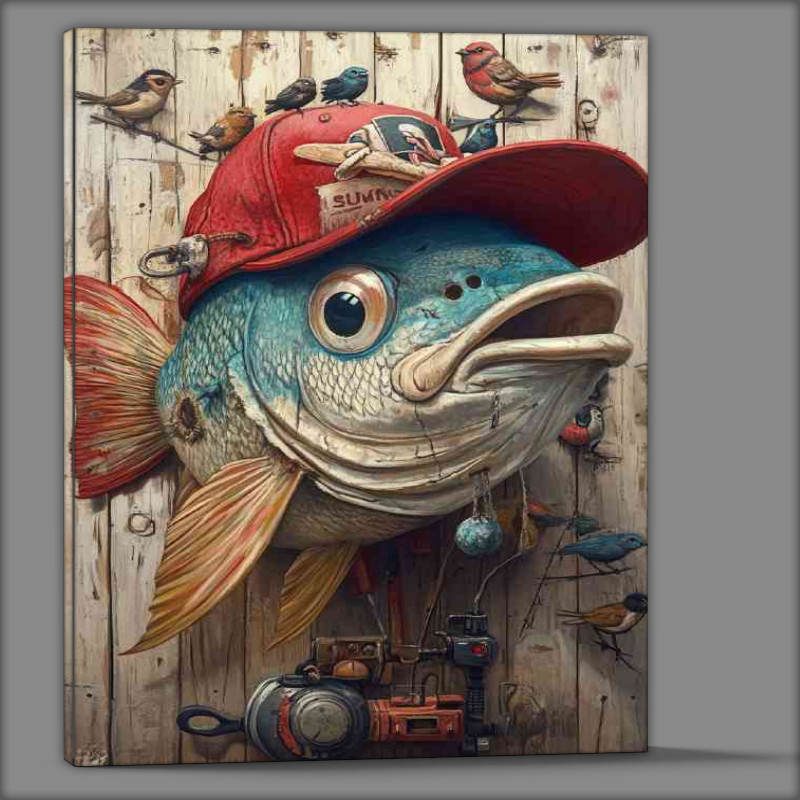 Buy Canvas : (Whimsical surreal colorful fish)