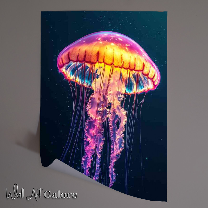 Buy Unframed Poster : (jellyfish full body shot detailed vibrant colorful)