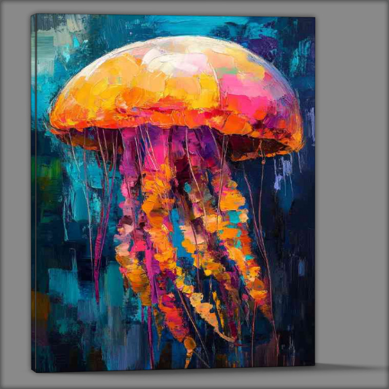 Buy Canvas : (jellyfish oil painting abstract large brush strokes)