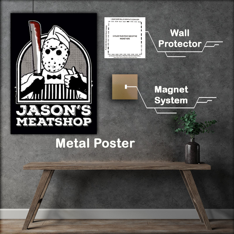 Buy Metal Poster : (Jasons Meat Shop Black)