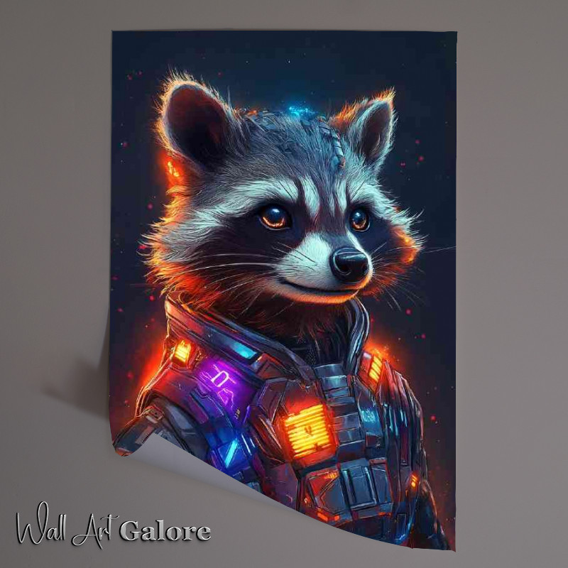 Buy Unframed Poster : (A cute cyberpunk rocket raccoon)