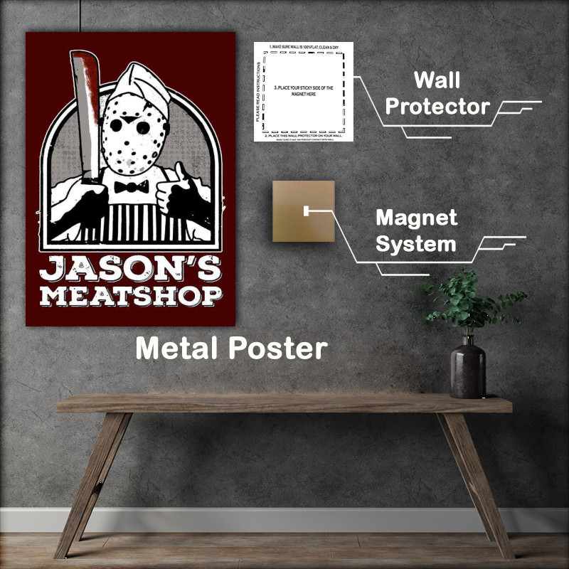 Buy Metal Poster : (Jasons Meat Shop Maroon)