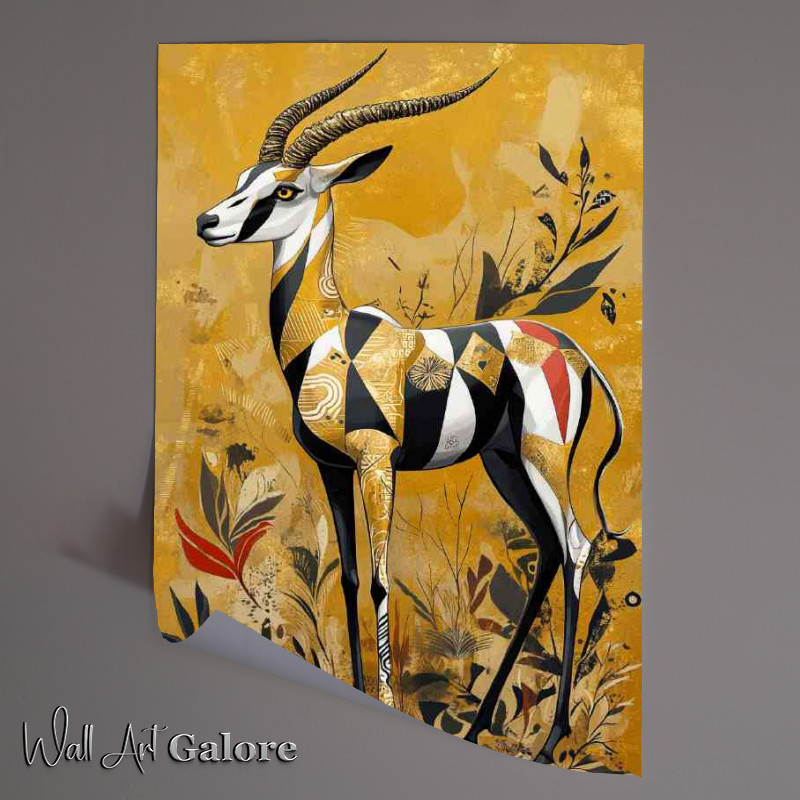 Buy Unframed Poster : (Antelope with golden patterns)