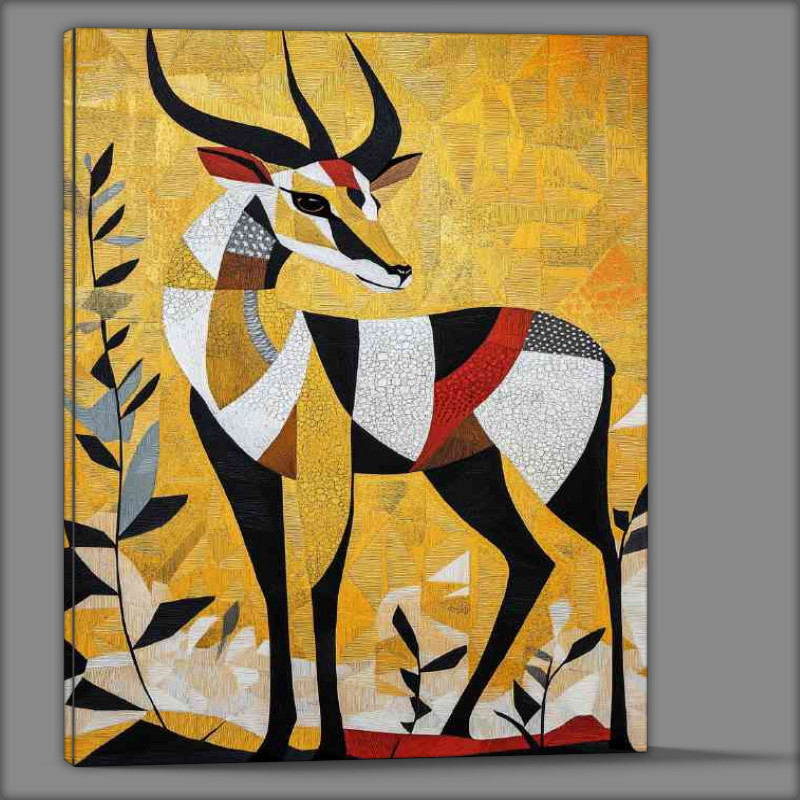 Buy Canvas : (Antelope with golden patterns abstract)