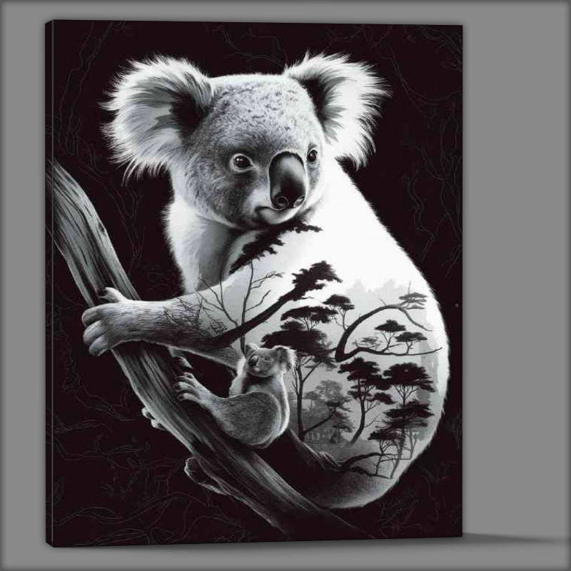 Buy Canvas : (Koala bear clinging to a tree.png)