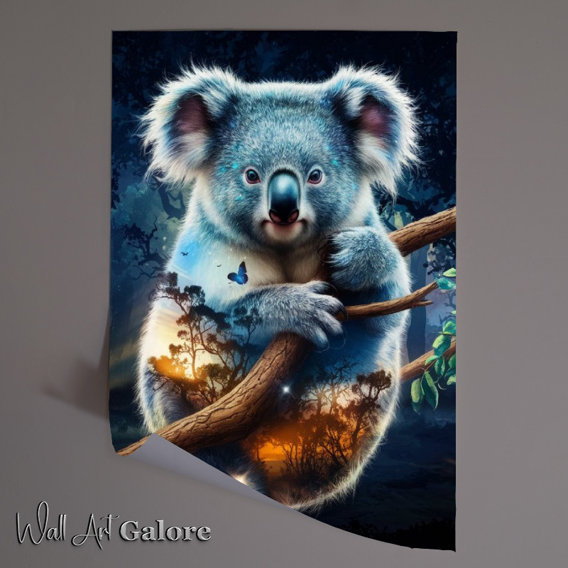 Buy Unframed Poster : (Koala bear with shimmering blue)